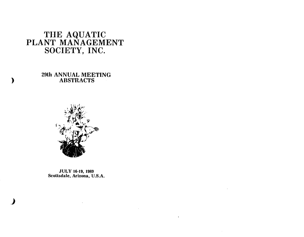 Tile AQUATIC PLANT MANAGEMENT SOCIETY, INC