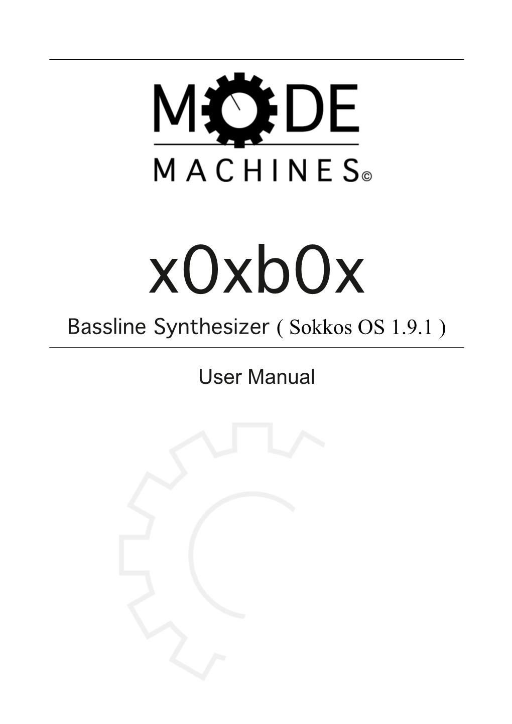 Bassline Synthesizer ( Sokkos OS 1.9.1 ) User Manual