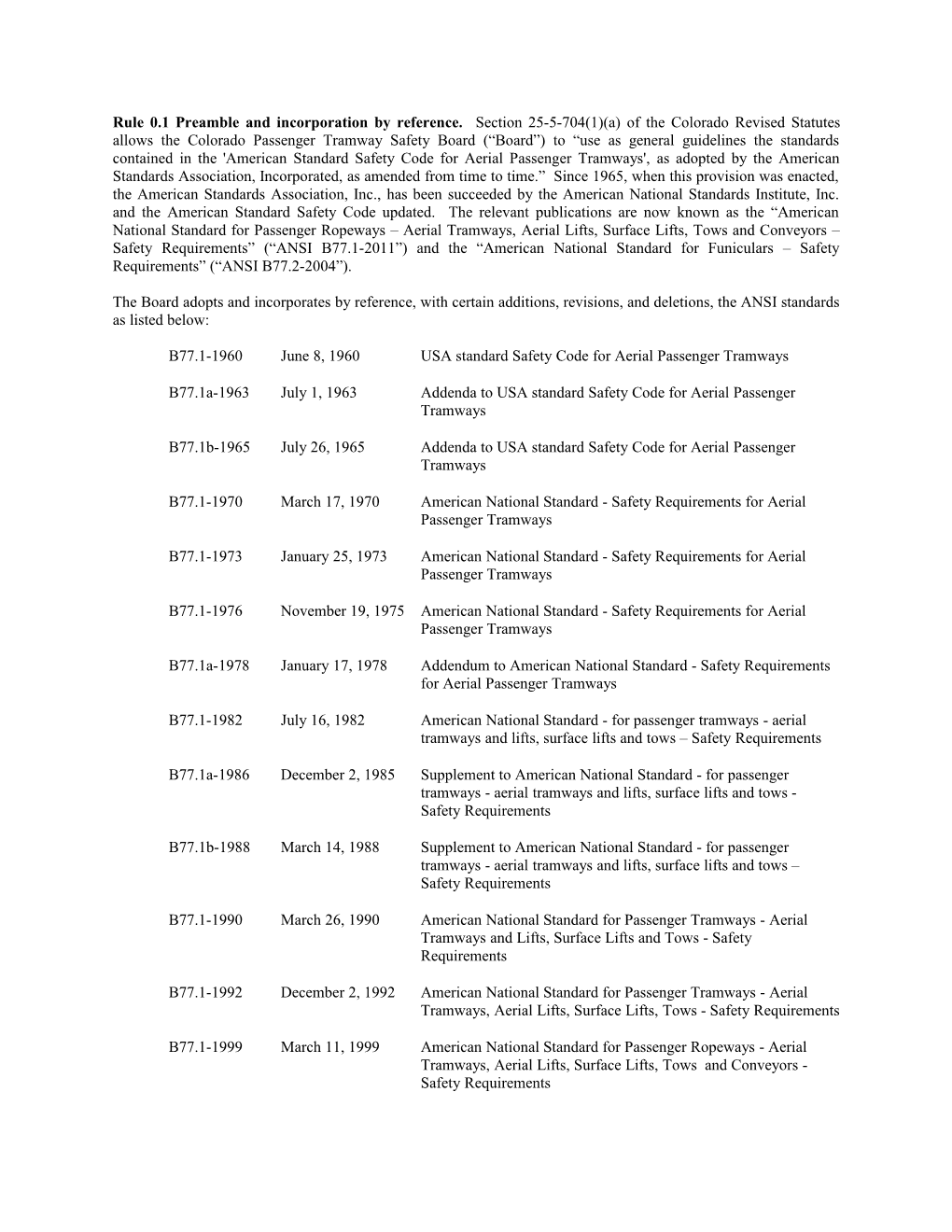 Rule 0.1 Preamble and Incorporation by Reference. Section 25-5-704(1)(A) of the Colorado