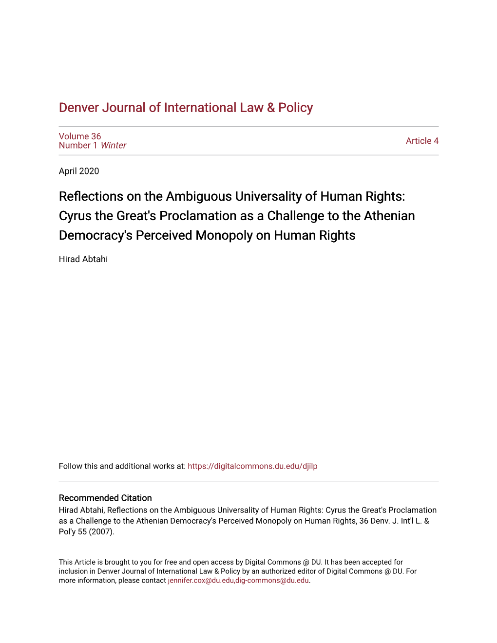 Reflections on the Ambiguous Universality of Human Rights