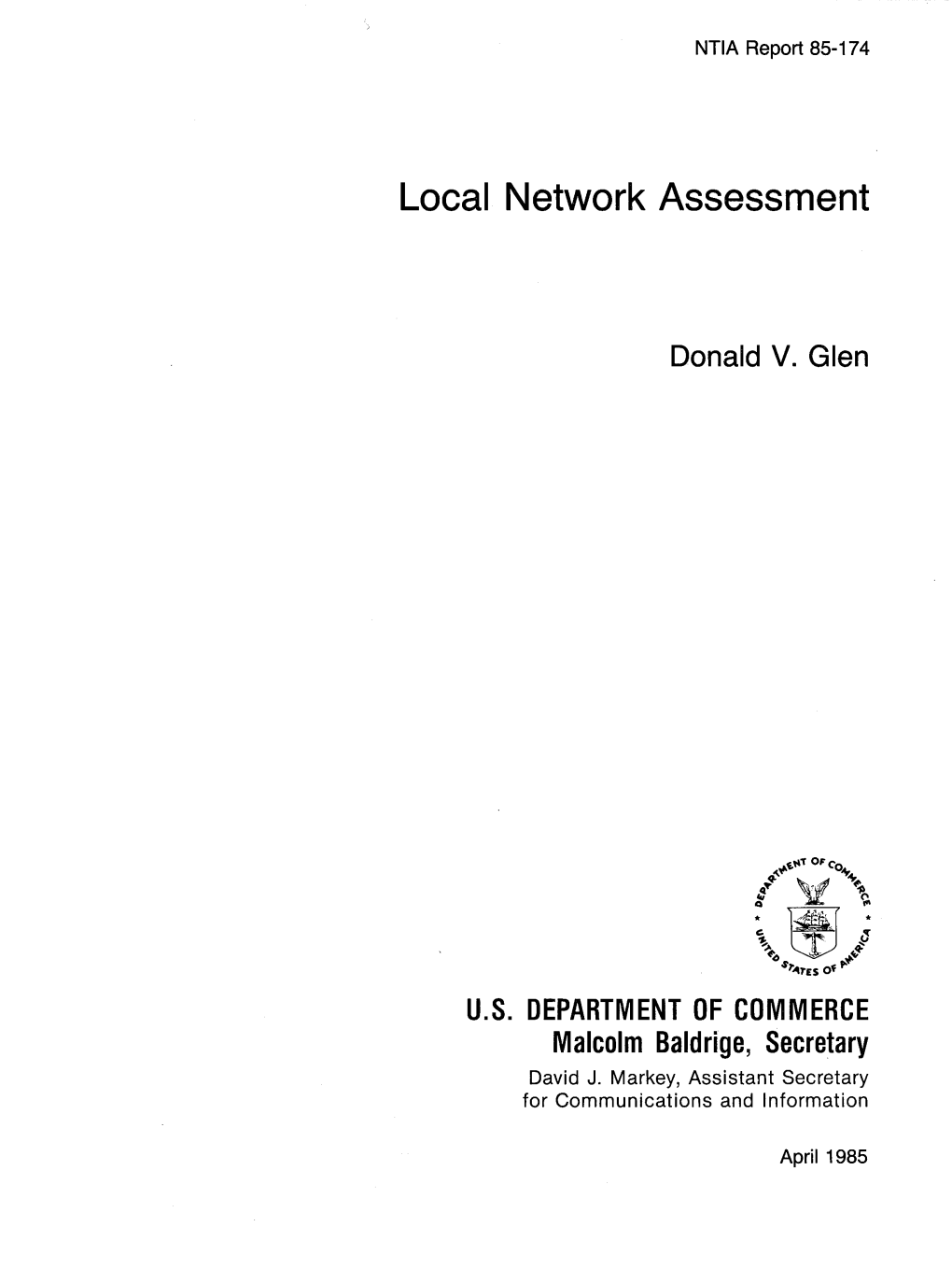 NTIA Technical Report TR-85-174 Local Network Assessment