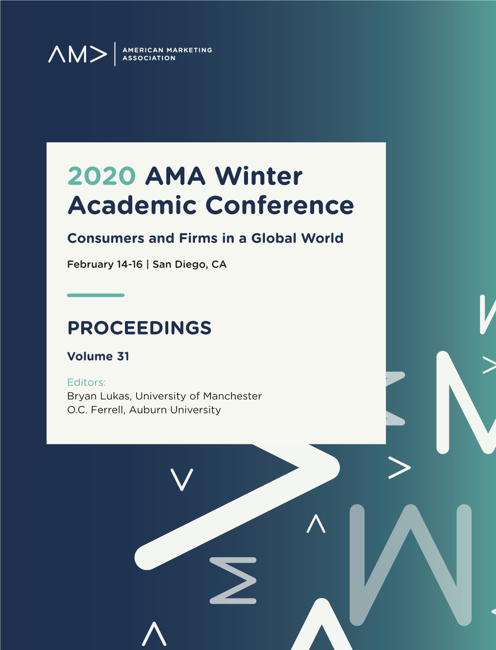 2020 AMA Winter Academic Conference Consumers and Firms in a Global World