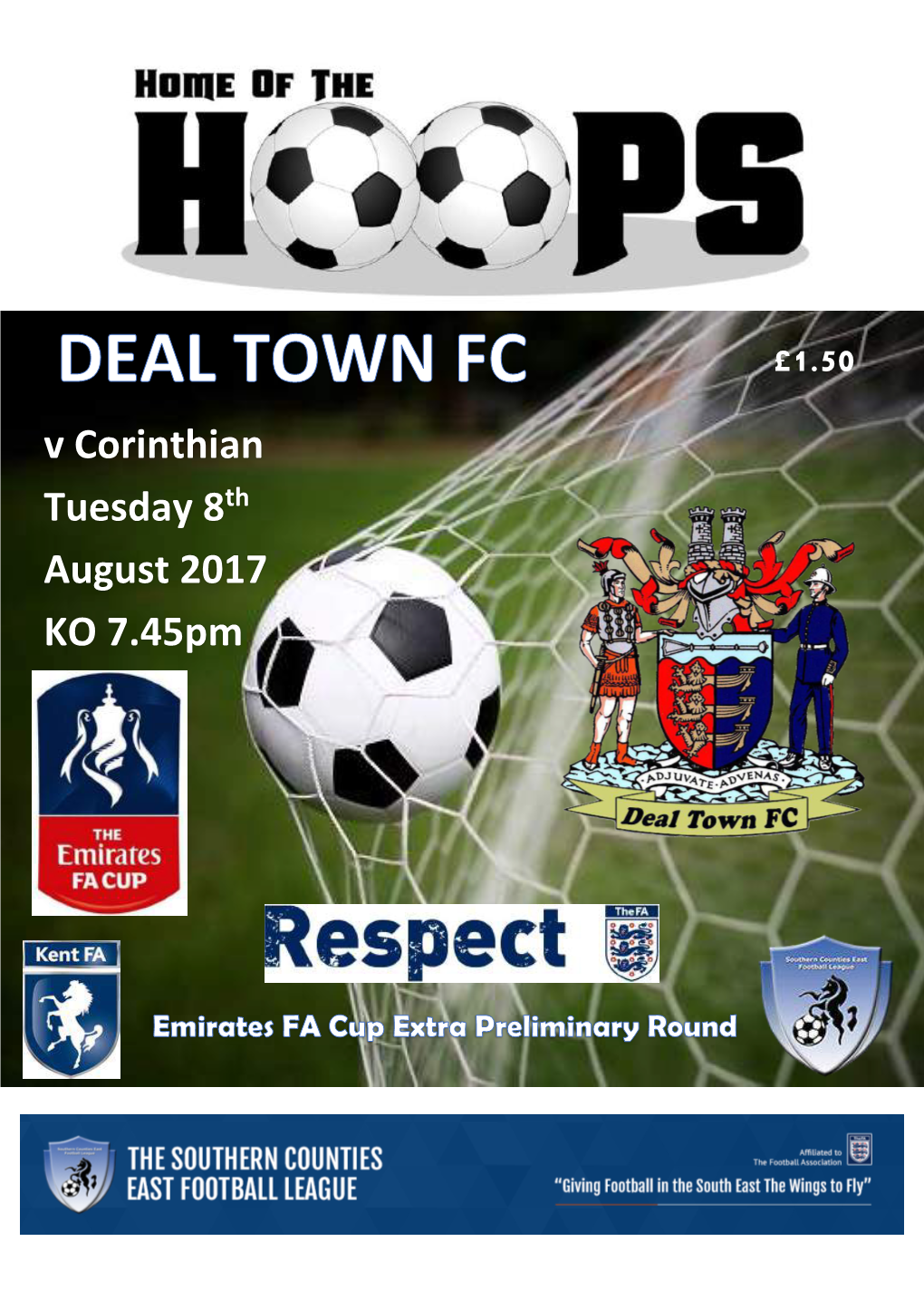 V Corinthian Tuesday 8Th August 2017 KO 7.45Pm £1.50