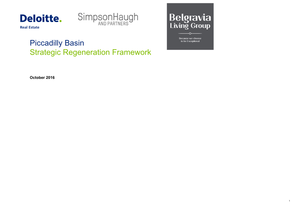 Piccadilly Basin Strategic Regeneration Framework