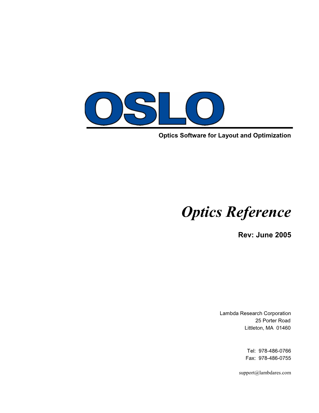 Optics Reference