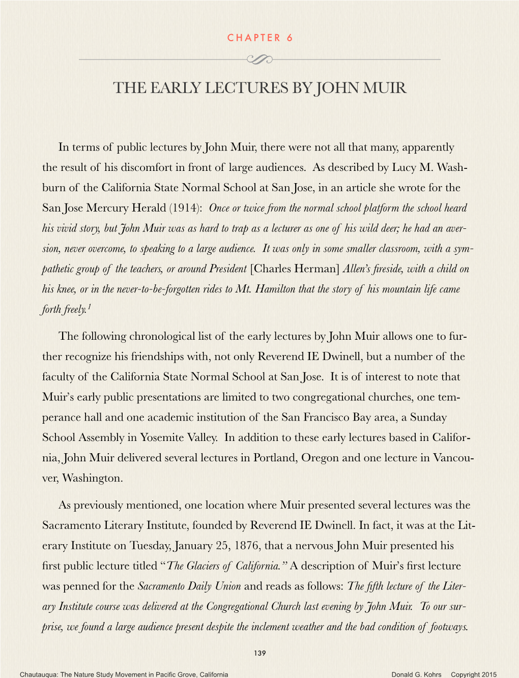 The Early Lectures by John Muir