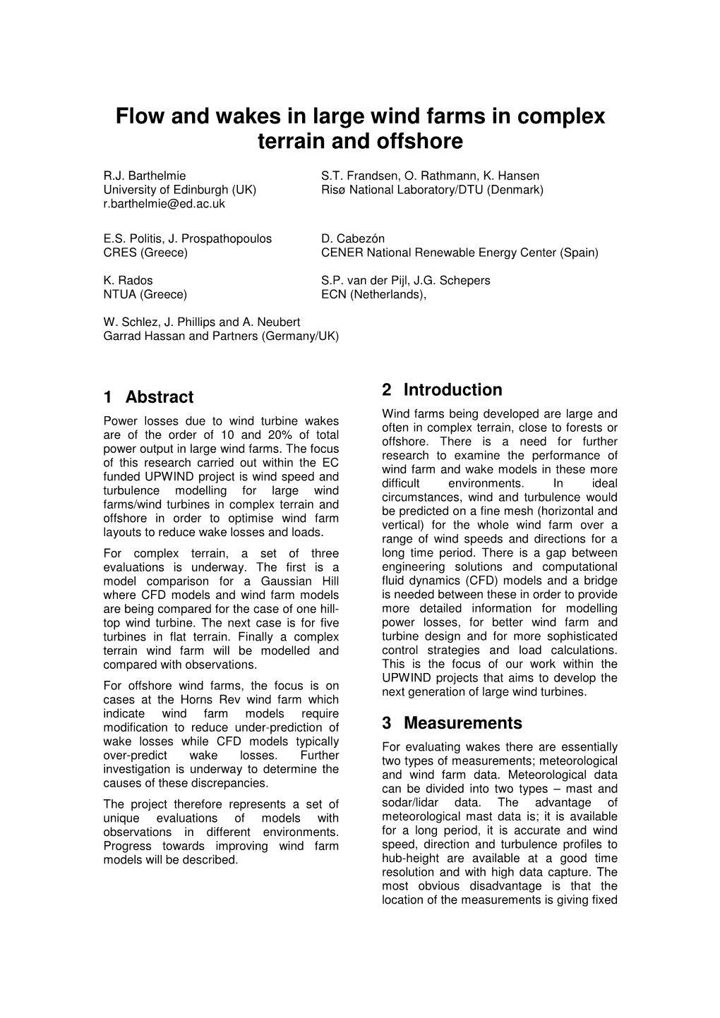 Flow and Wakes in Large Wind Farms in Complex Terrain and Offshore