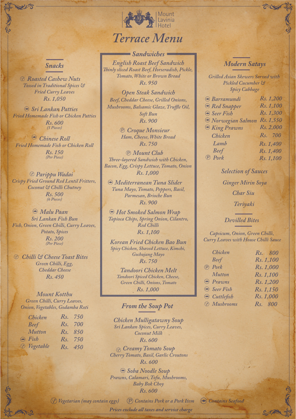 Terrace Menu