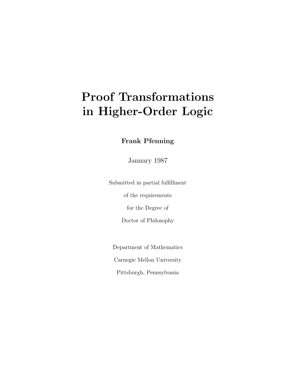 Proof Transformations in Higher-Order Logic