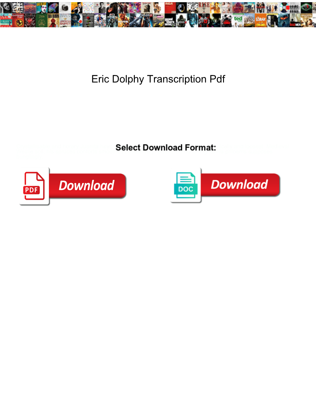 Eric Dolphy Transcription Pdf