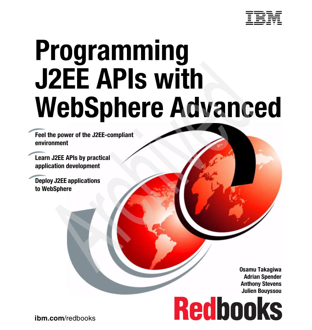 Programming J2EE Apis with Websphere Advanced