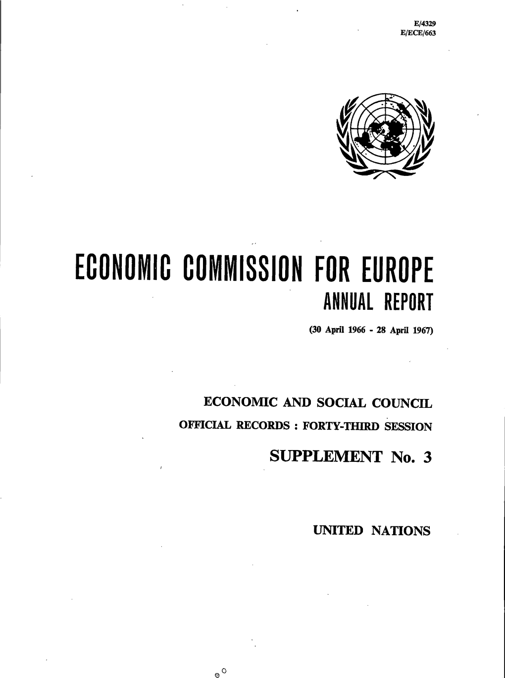 Economic Commission for Europe Annual Report