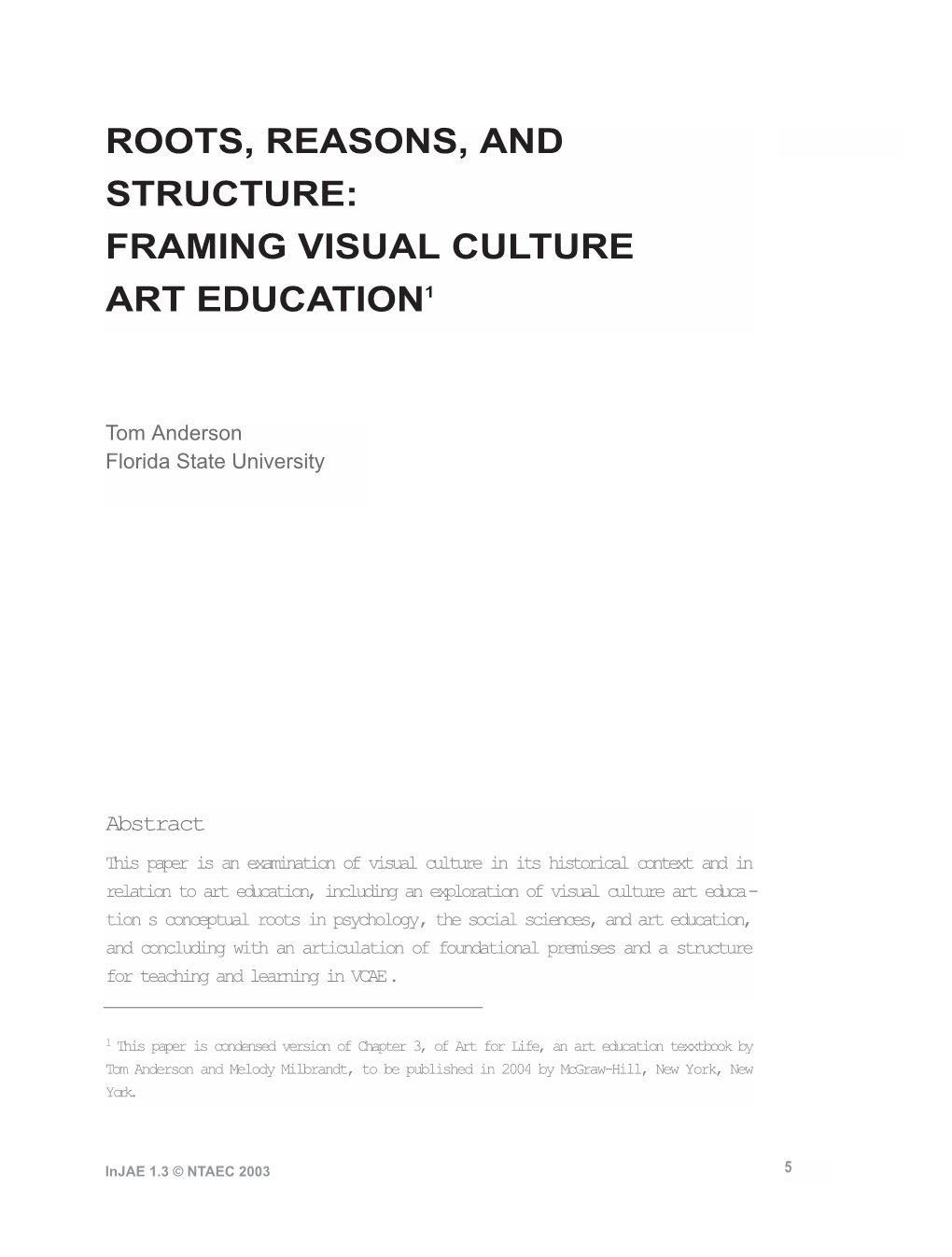 Framing Visual Culture Art Education1