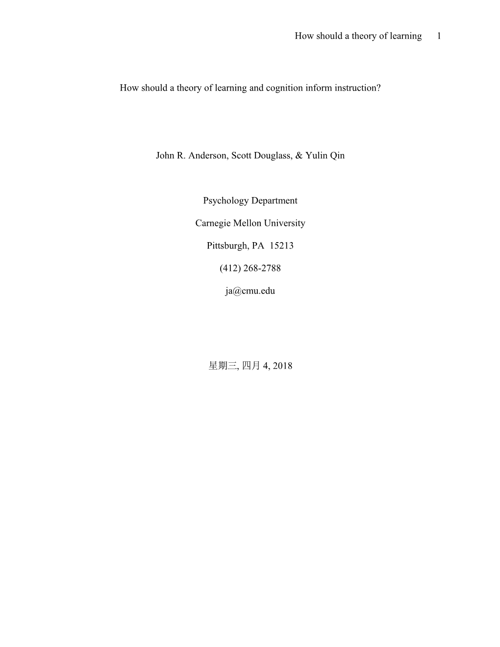 We Have Developed a Set of Computer-Based Cognitive Tutors (Anderson, Corbett, Koedinger