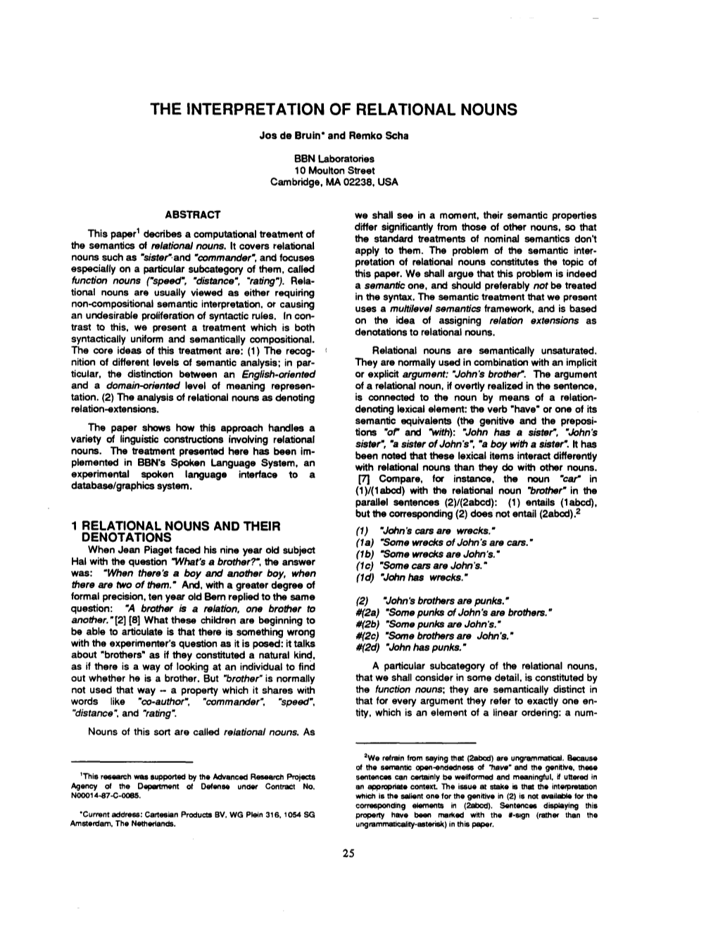 The Interpretation of Relational Nouns