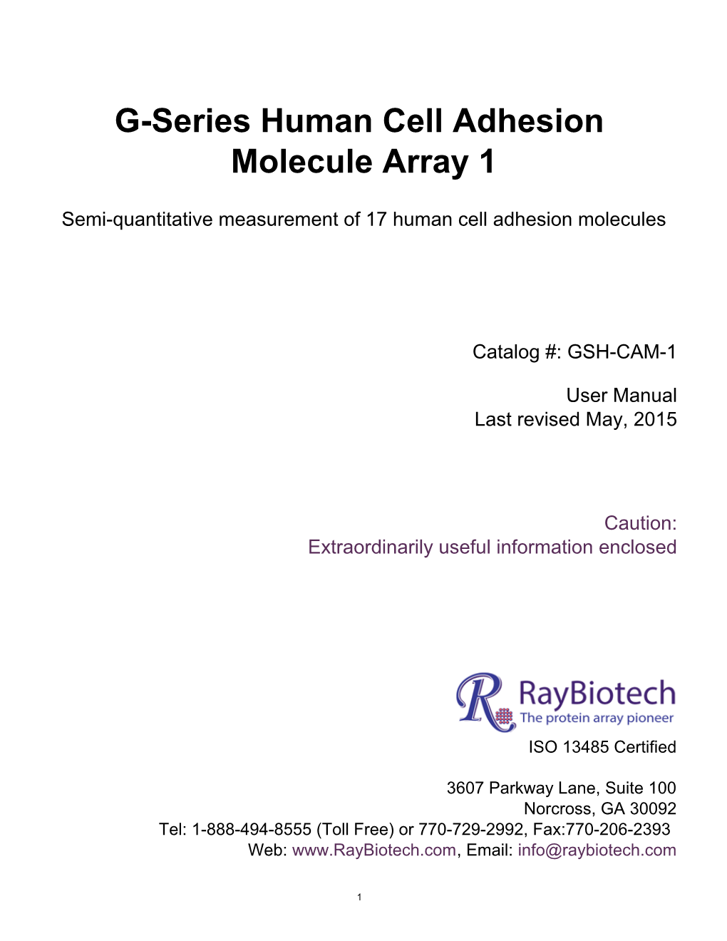 G-Series Human Cell Adhesion Molecule Array 1