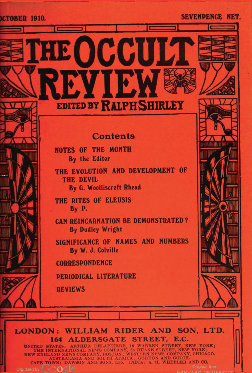 Occult Review V12 N4 Oct 1910