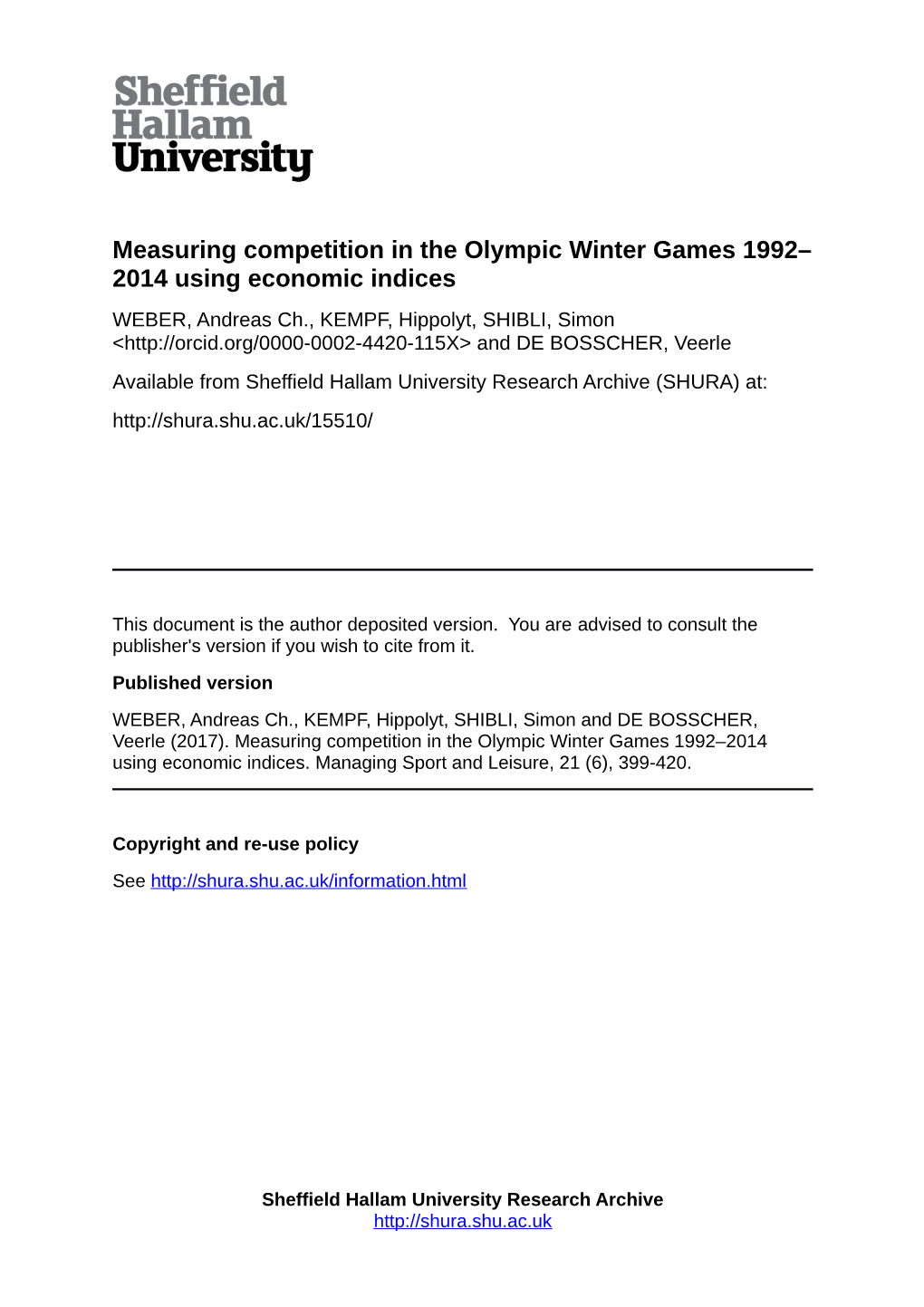Measuring Competition in the Olympic Winter Games 1992– 2014 Using