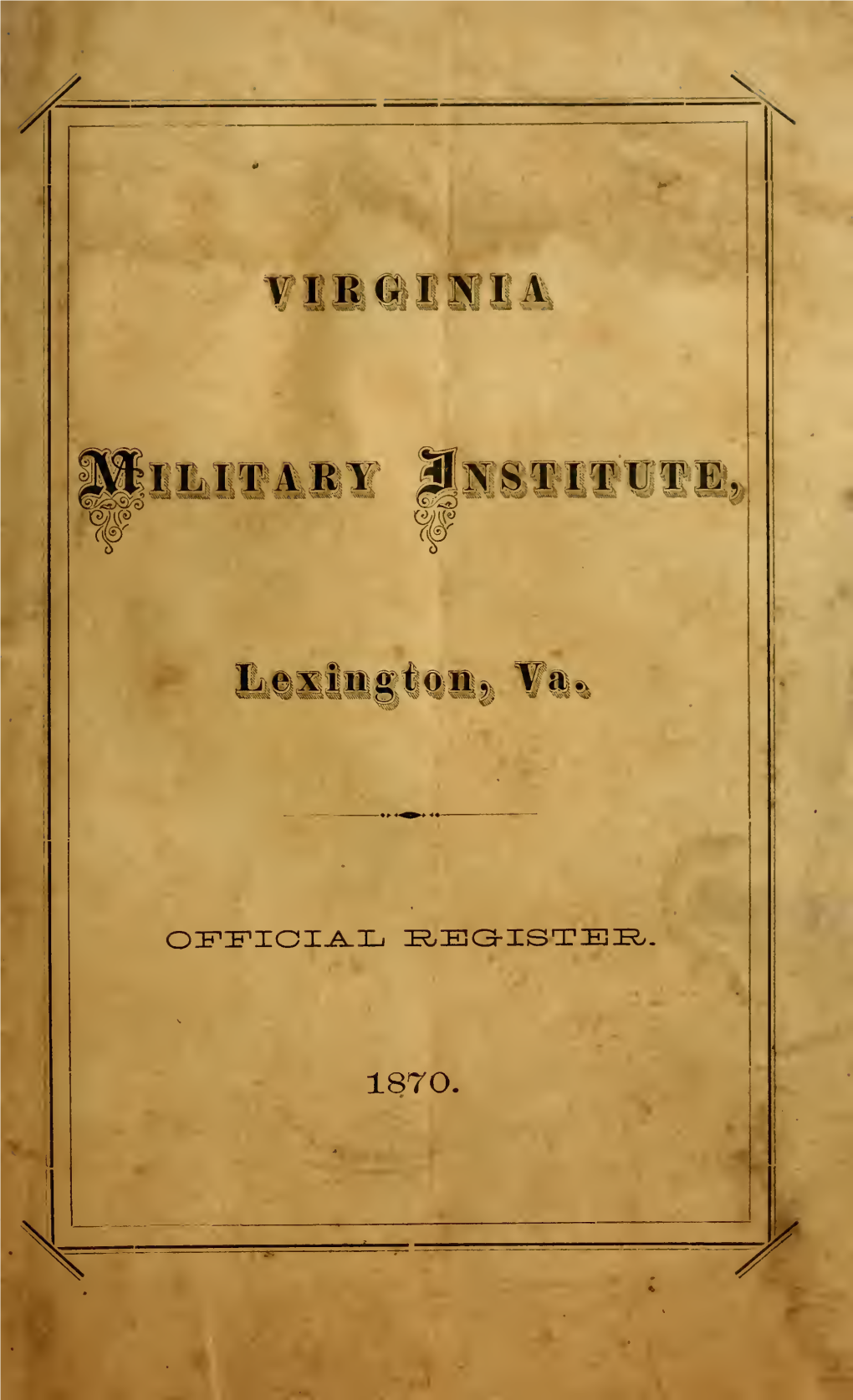 Virginia Military Institute Catalog