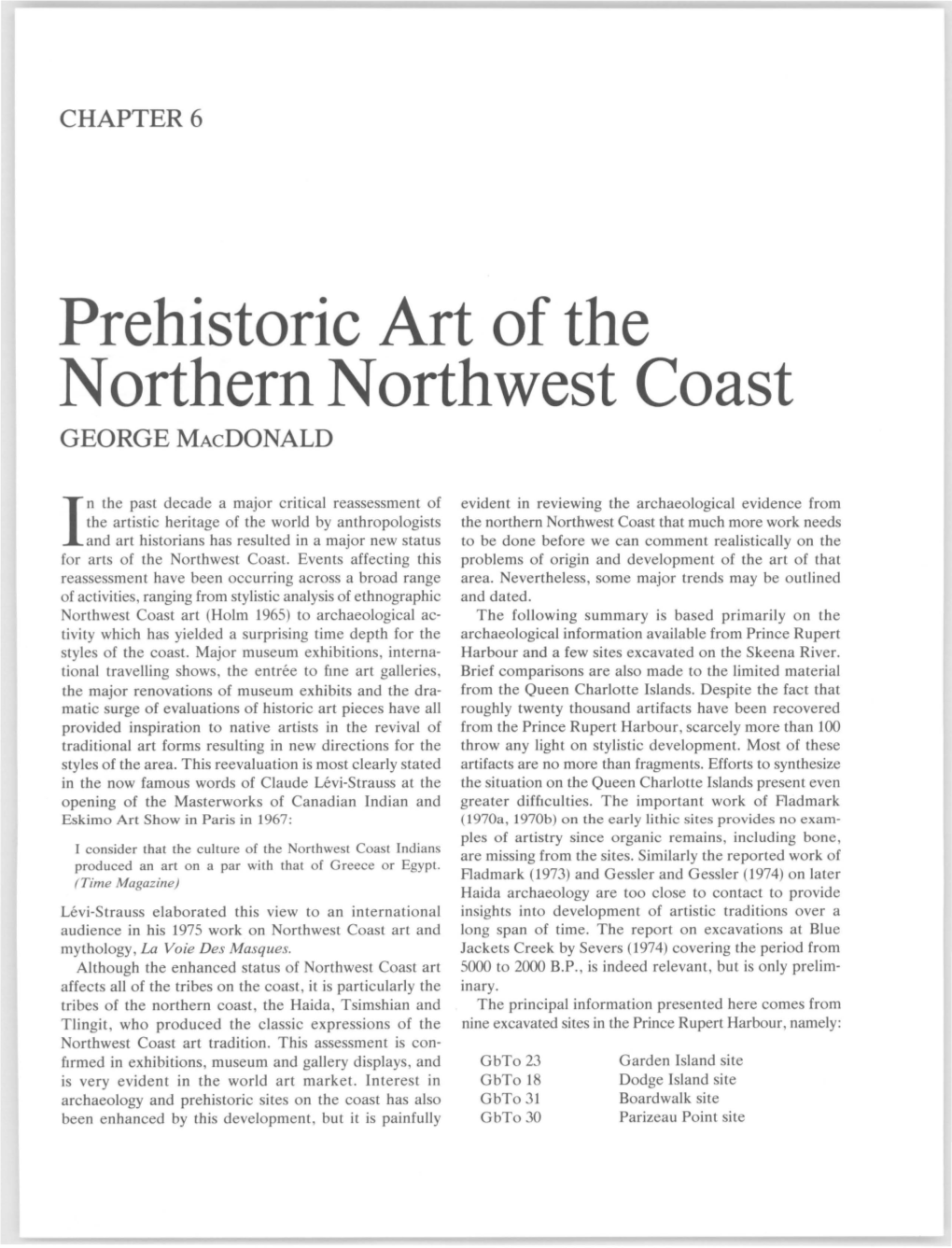 Prehistoric Art of the Northern Northwest Coast GEORGE Macdonald