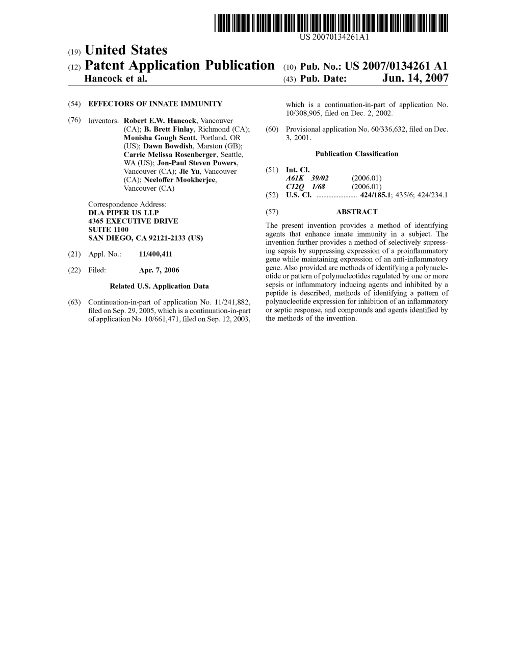 United States (12) Patent Application Publication Oo) Pub