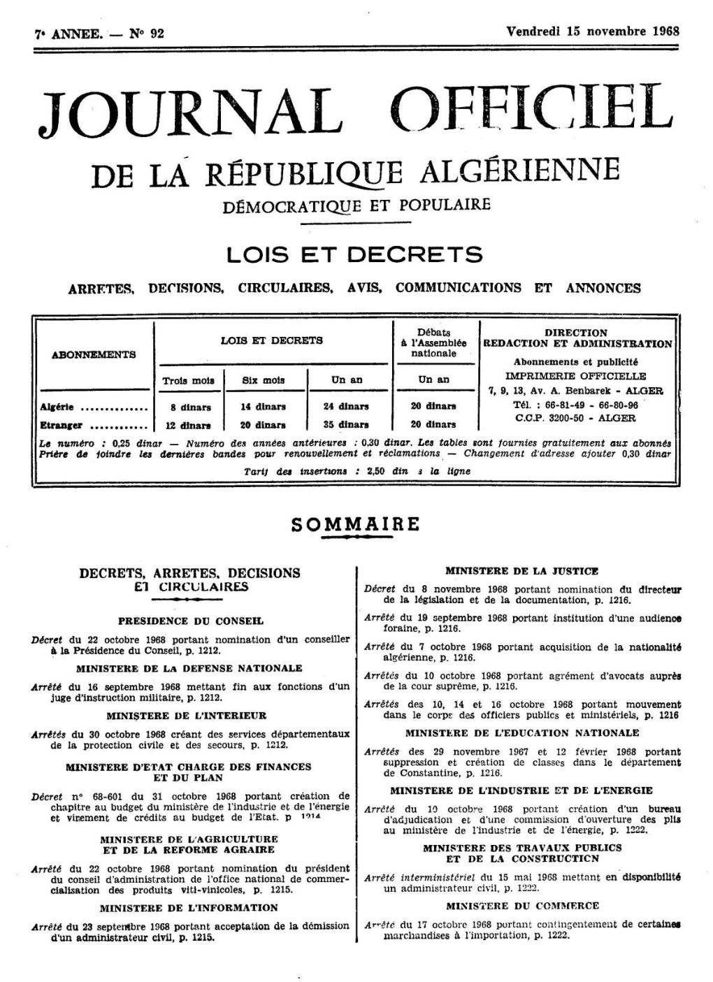 Journal Officiel De La Republique Algerienne Democratique Et Populaire