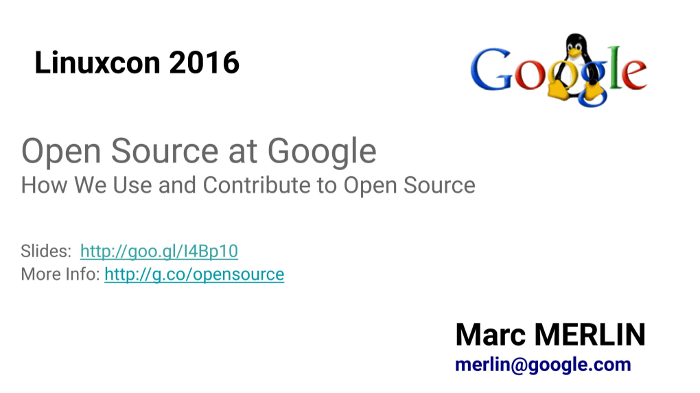 Partial List of Open Source Work Google Sponsored