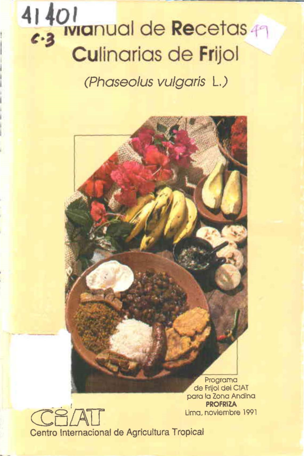 Culinarias De Frijol (Phaseolus Vulgaris L.)