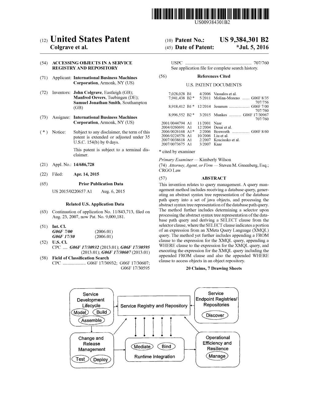 (12) United States Patent (10) Patent No.: US 9,384.301 B2 Colgrave Et Al