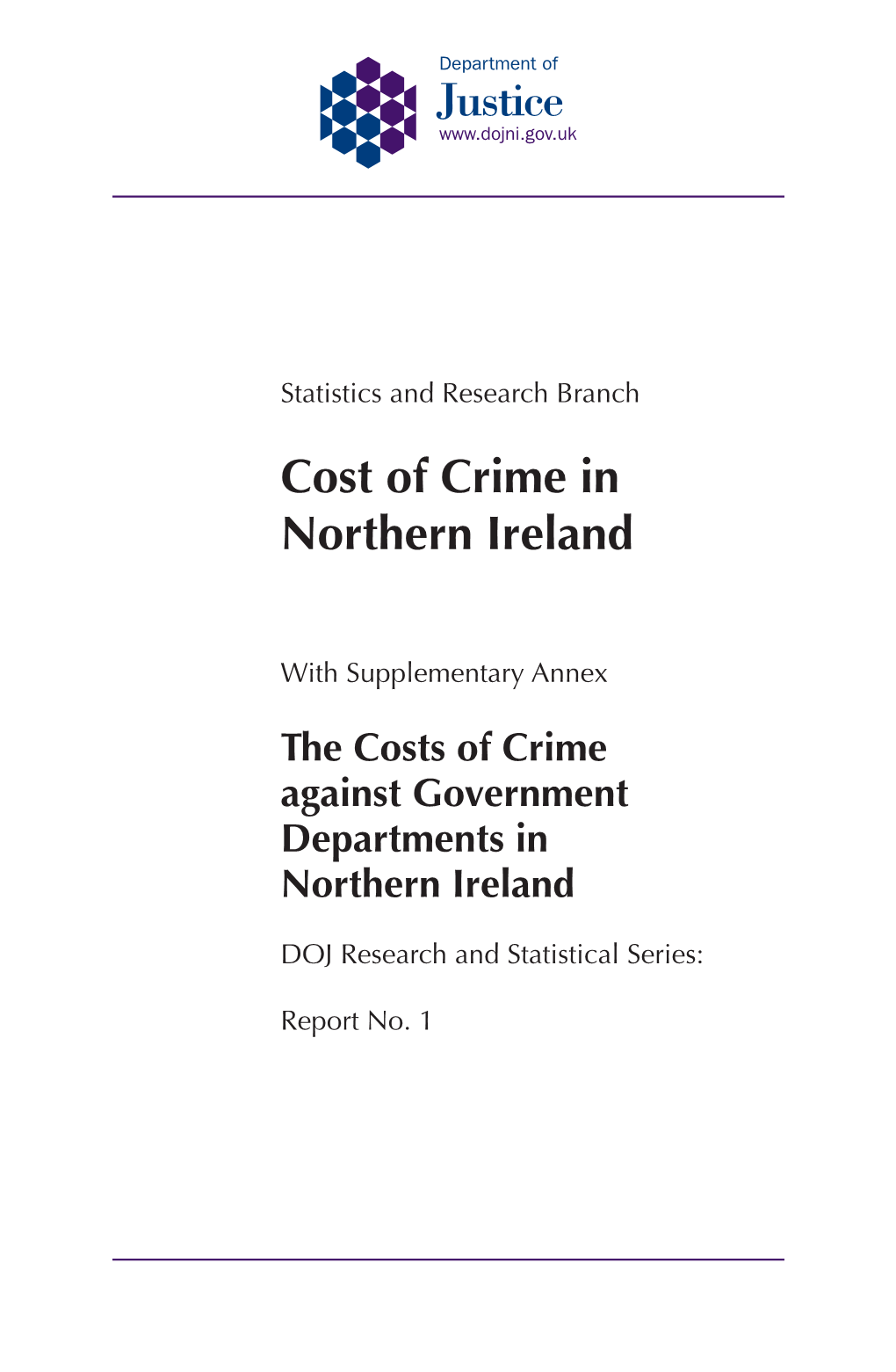 Cost of Crime in Northern Ireland