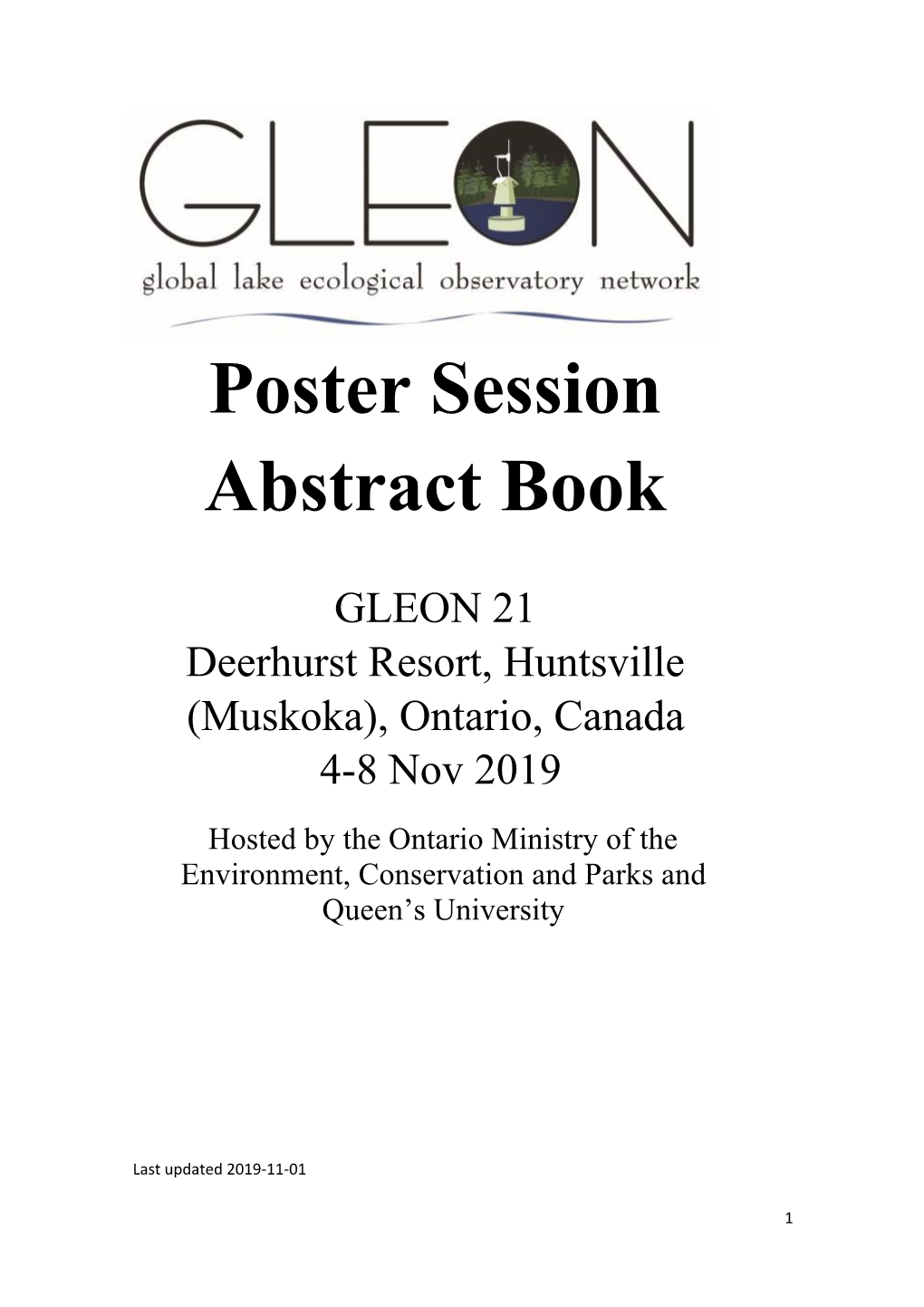 GLEON 21 Abstract Book