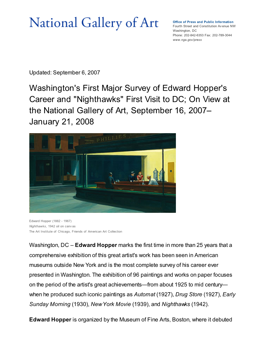 Washington's First Major Survey of Edward