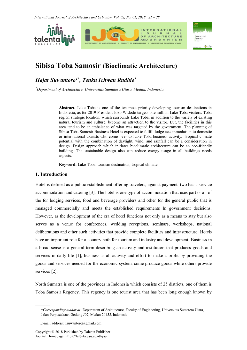 Sibisa Toba Samosir (Bioclimatic Architecture)