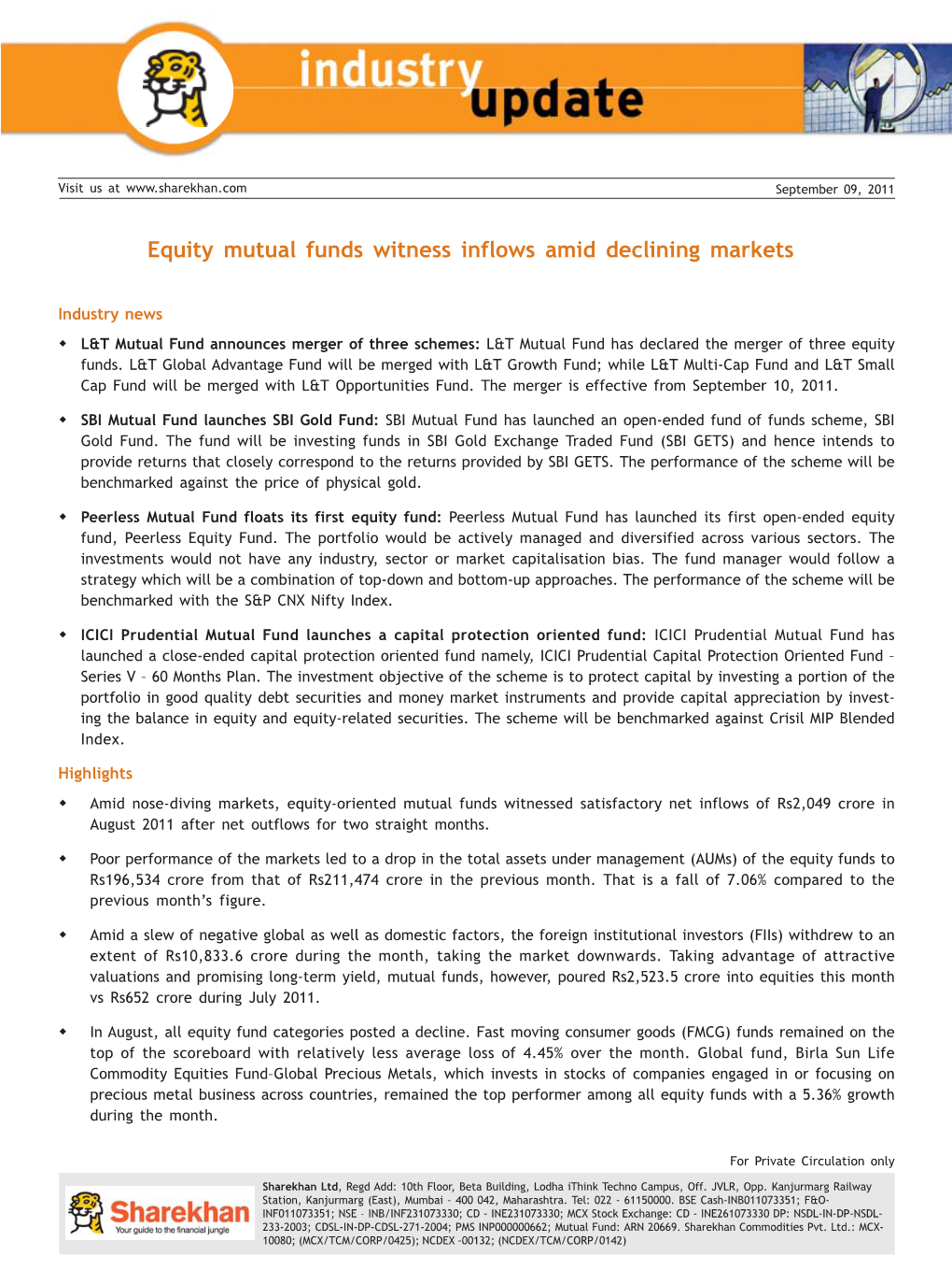 Equity Mutual Funds Witness Inflows Amid Declining Markets