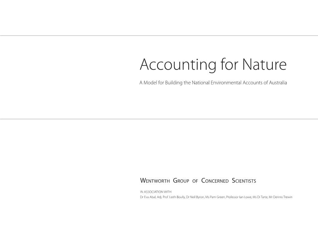 Accounting for Nature