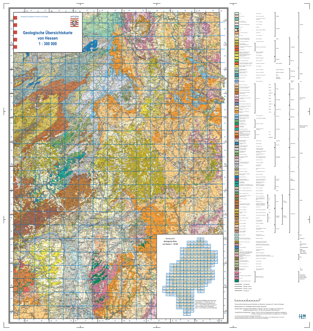 Geologische Übersichtskarte Von Hessen 1 : 300