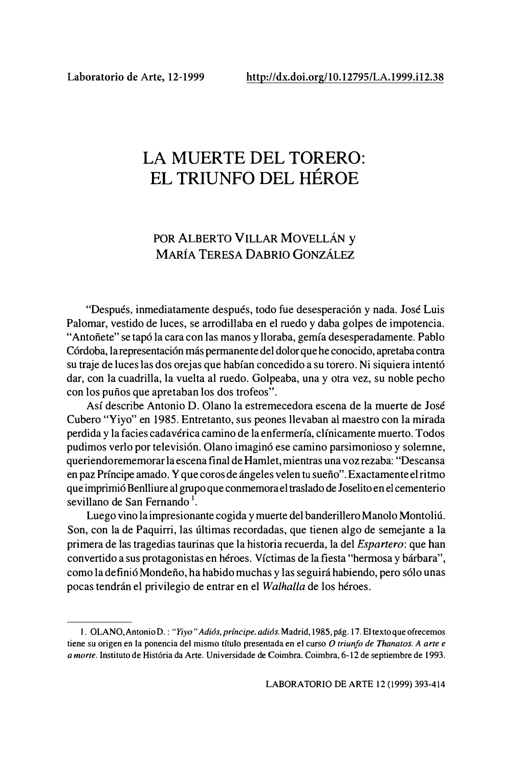 La Muerte Del Torero: El Triunfo Del Héroe