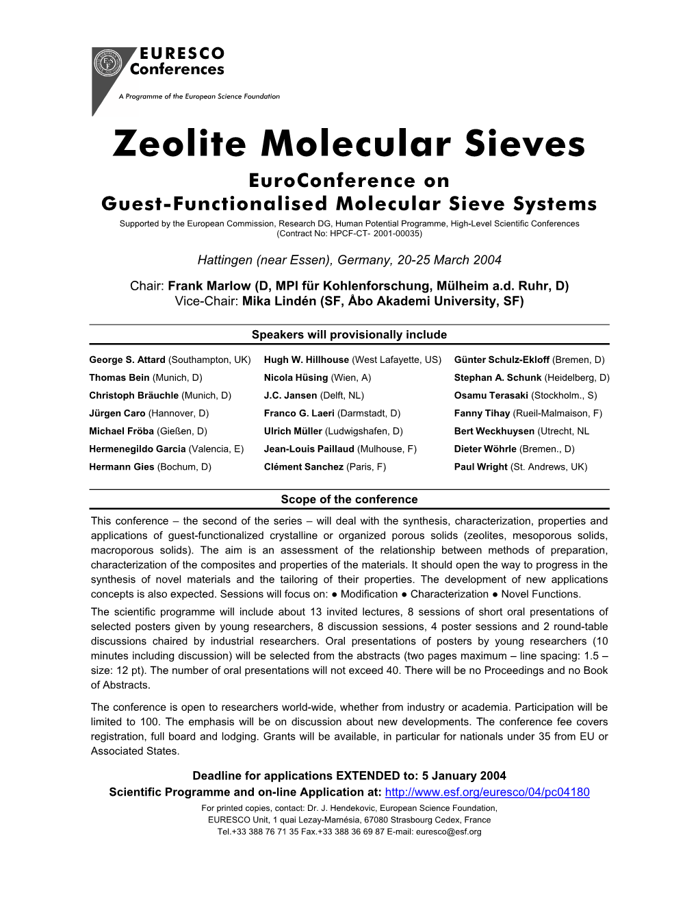 Zeolite Molecular Sieves