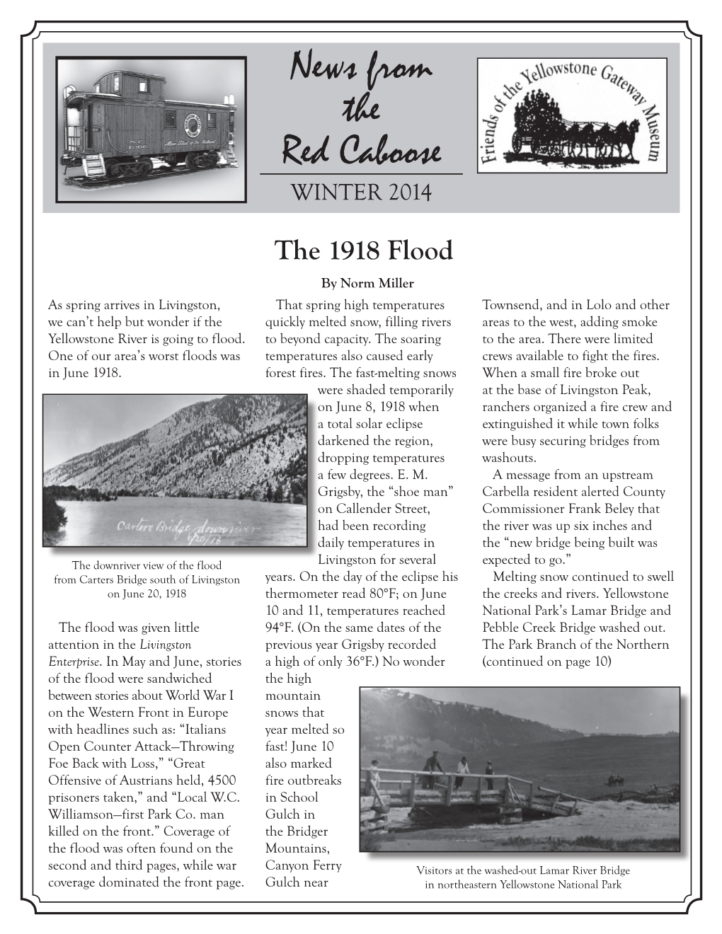 News from the Red Caboose WINTER 2014