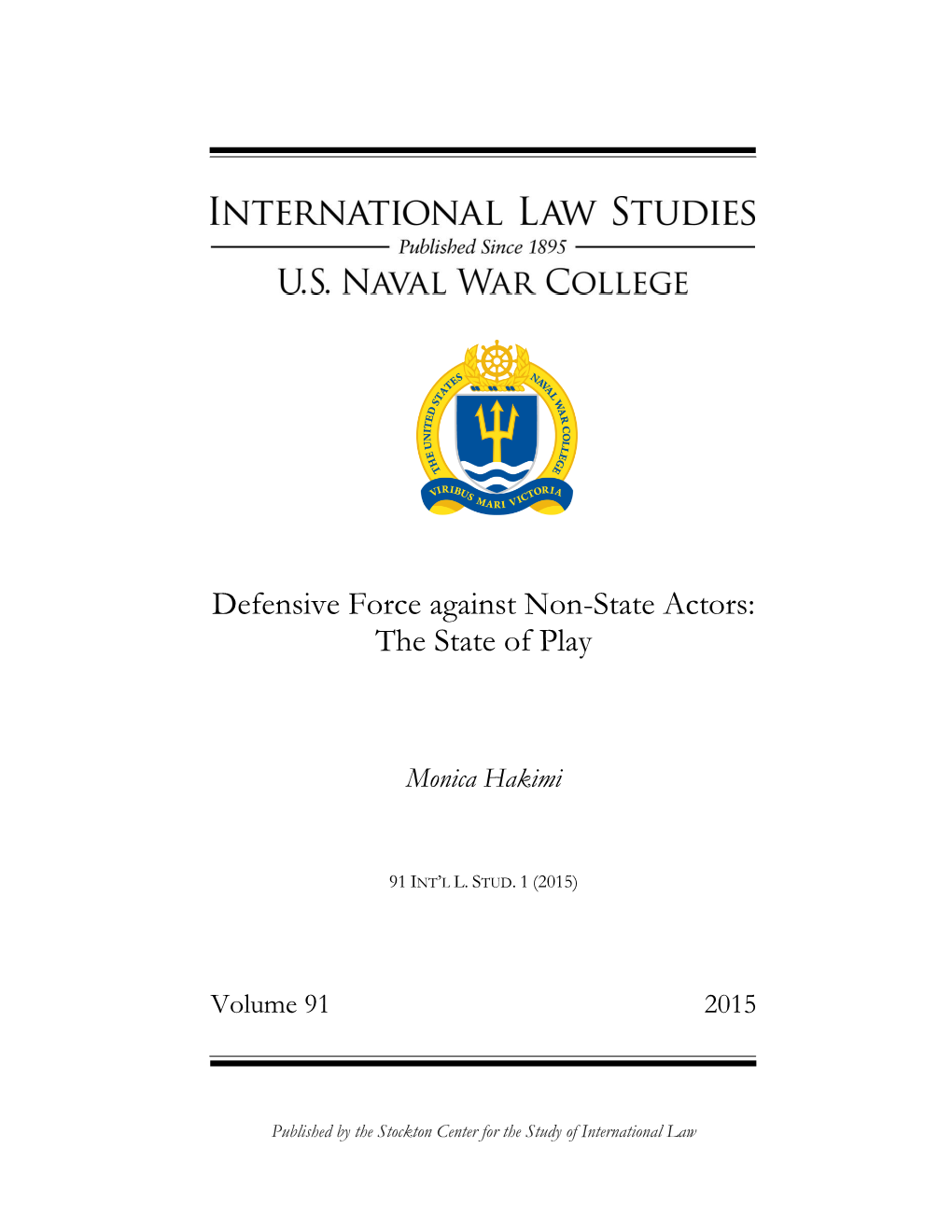 Defensive Force Against Non-State Actors: the State of Play