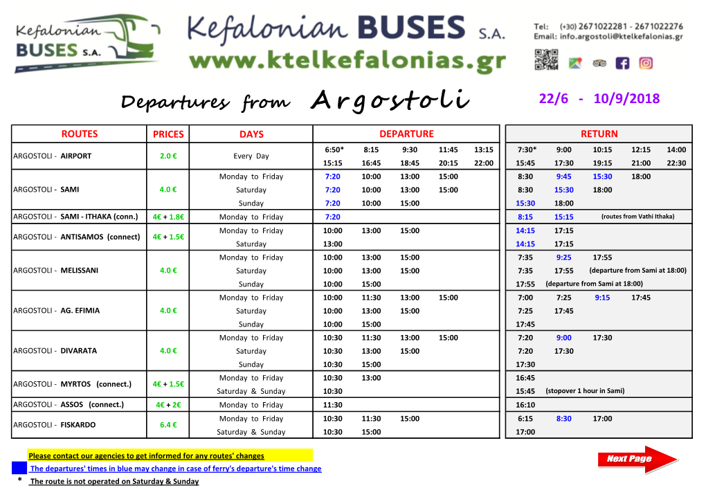 Departures from Argostoli