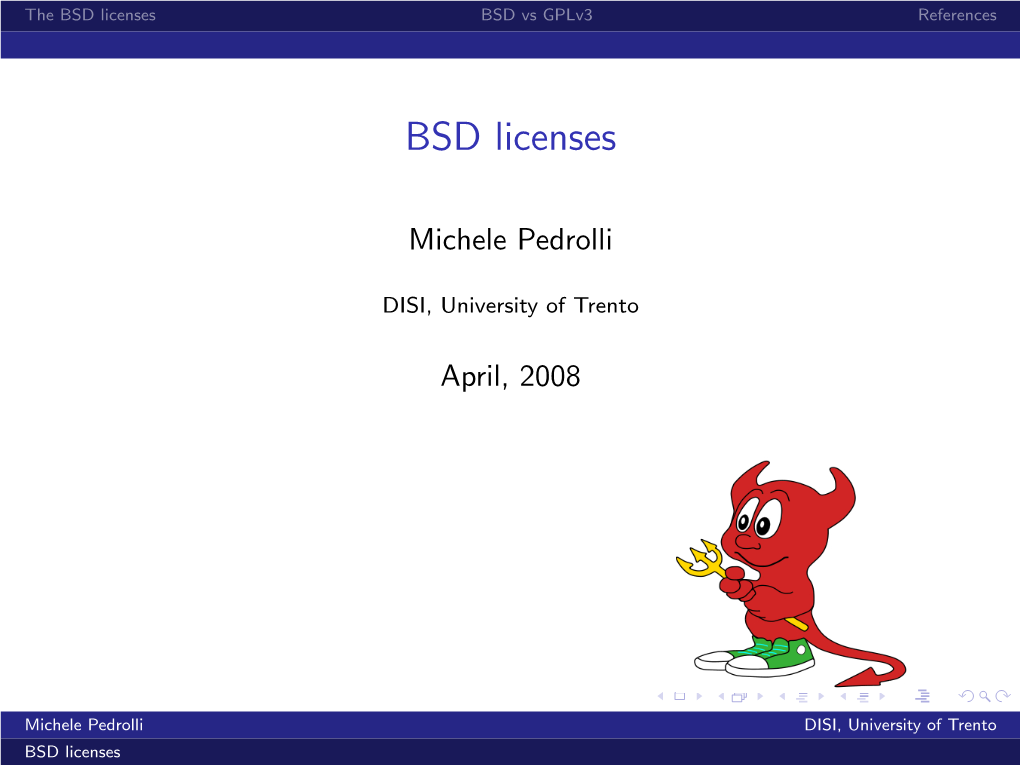 BSD Licenses BSD Vs Gplv3 References