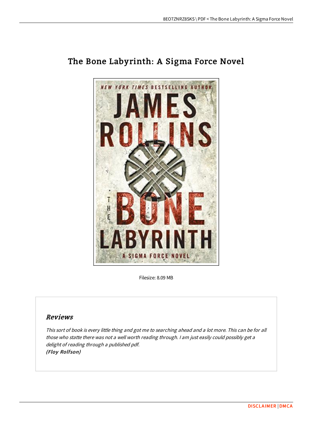 Download Doc &lt; the Bone Labyrinth: a Sigma Force Novel