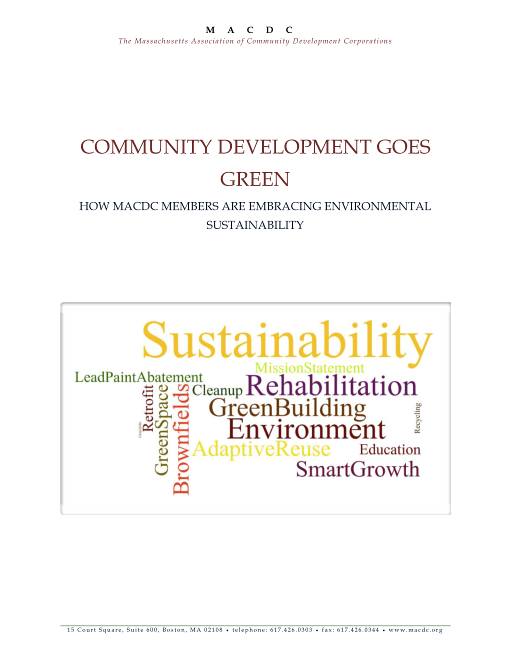 MACDC Green Cdcs Report 2010
