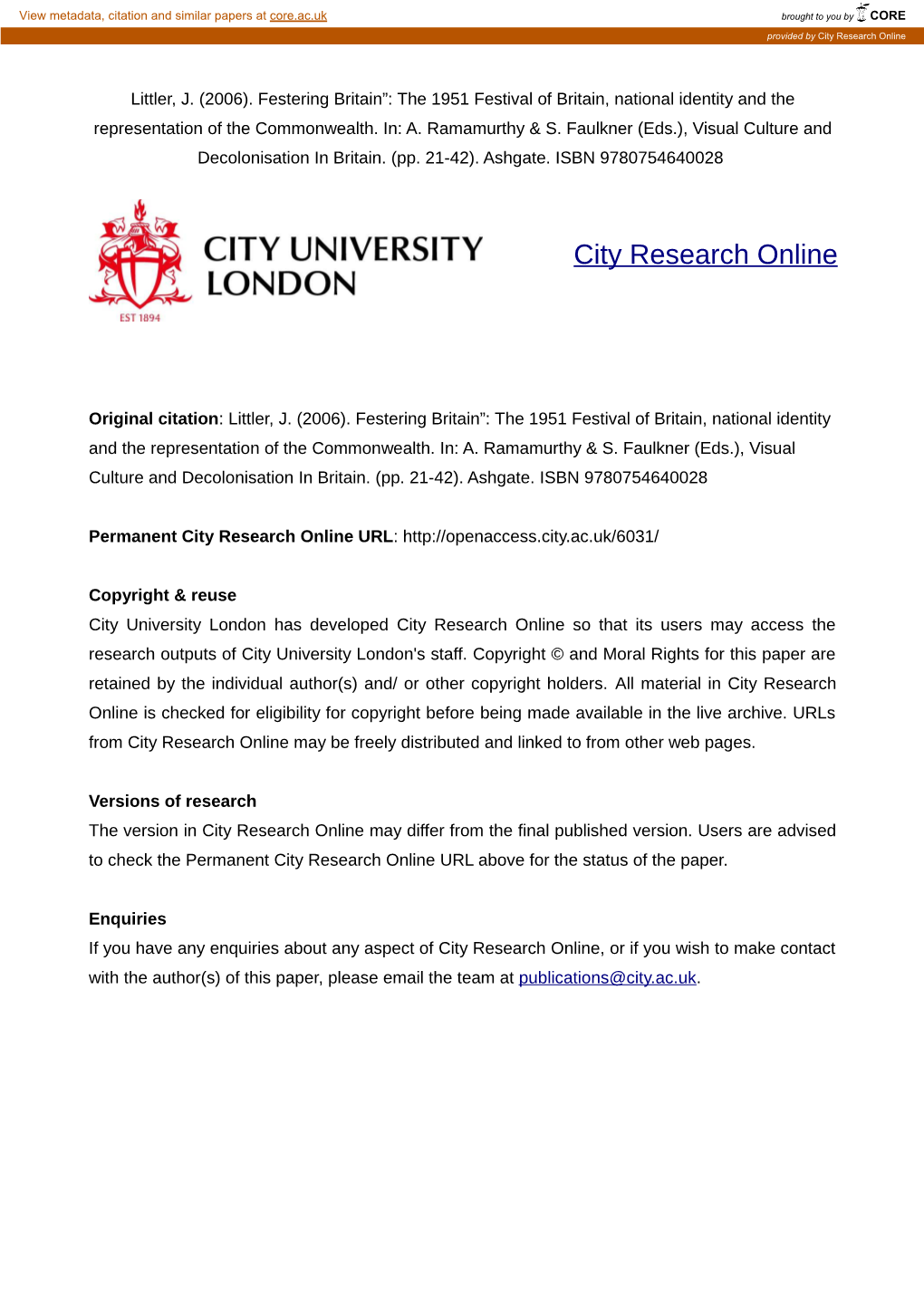 City Research Online