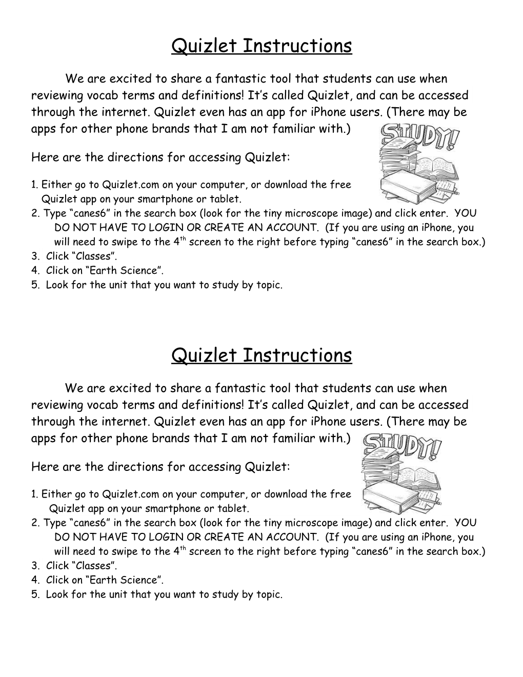 Here Are the Directions for Accessing Quizlet