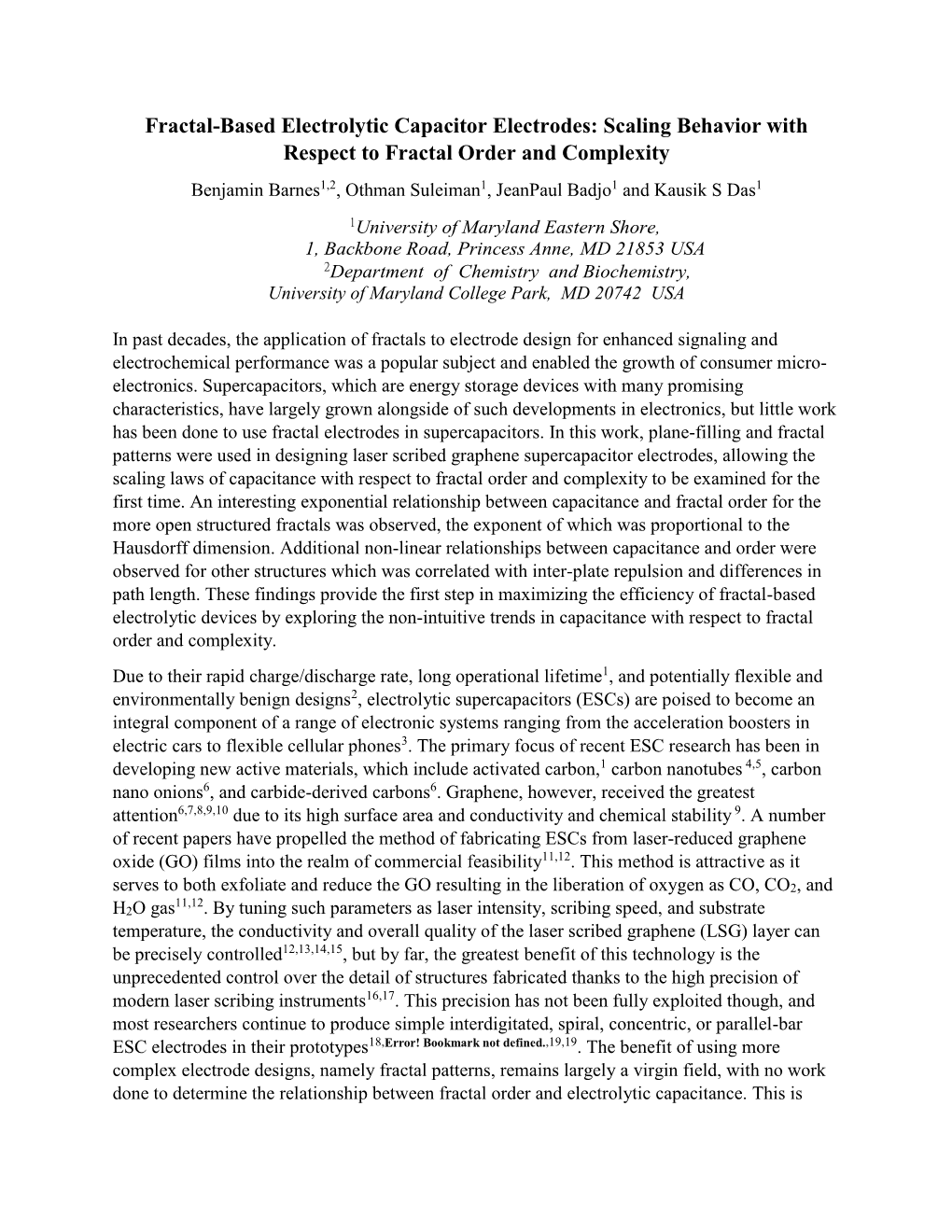 Scaling Behavior with Respect to Fractal Order and Complexity