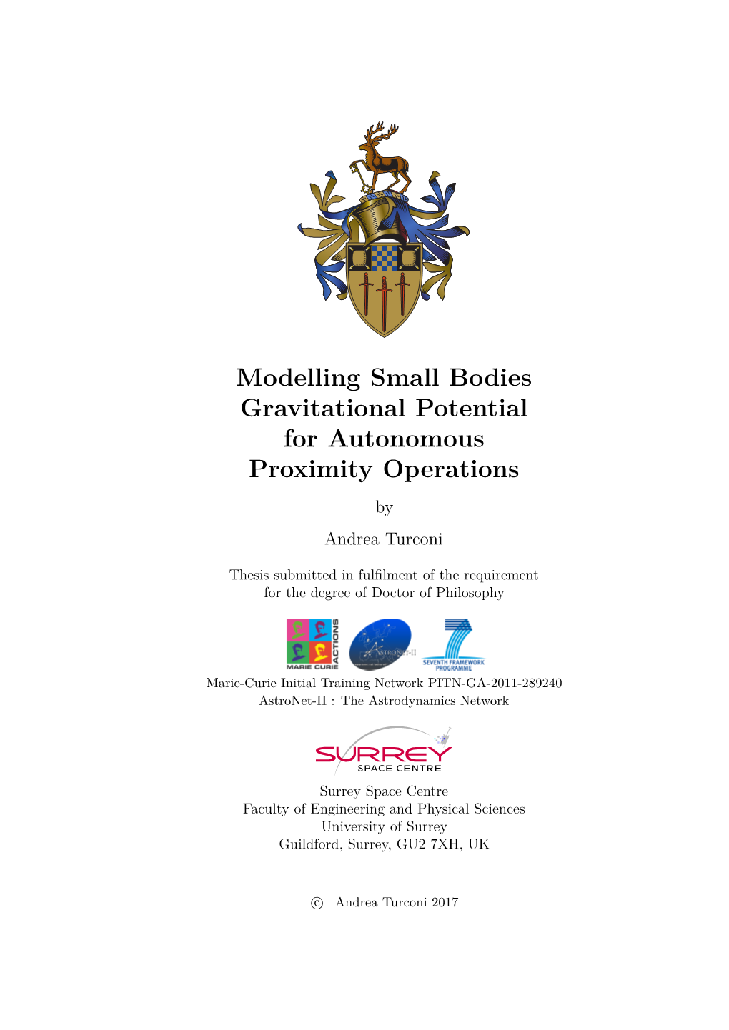 Modelling Small Bodies Gravitational Potential for Autonomous Proximity Operations by Andrea Turconi