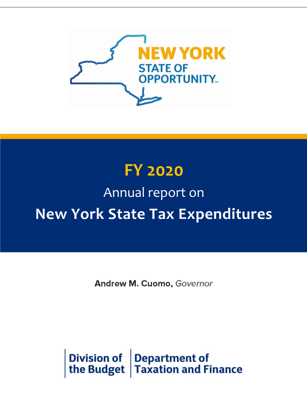 FY 2020 Annual Report on New York State Tax Expenditures