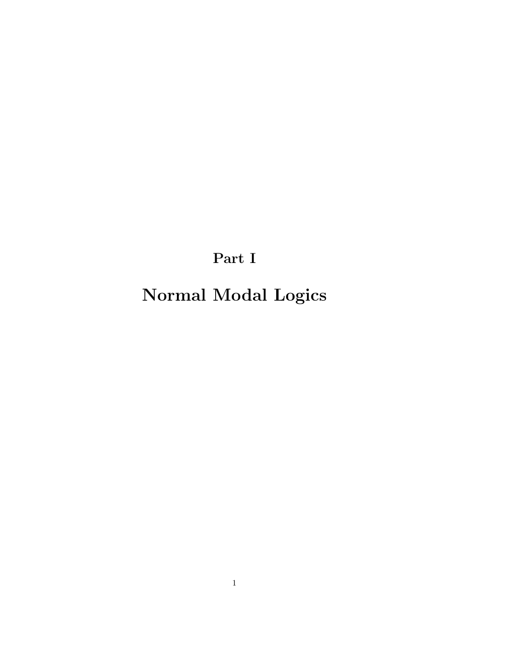 Normal Modal Logics